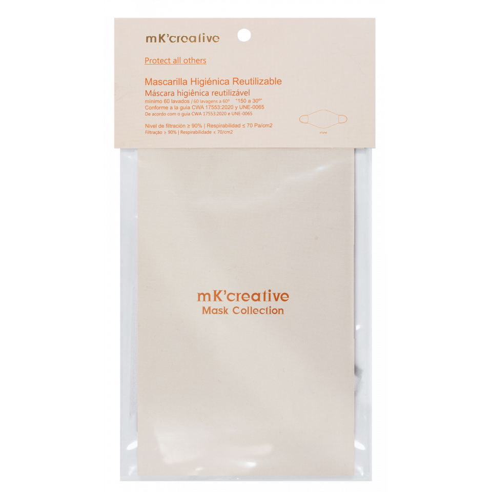 Mascarilla algodón orgánico reversible pequeña mini daisy green homologada con protección +90%