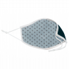 Mascarilla algodón orgánico reversible grande geo tie grey y navy homologada con protección +90%