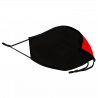 Mascarilla algodón orgánico reversible pequeña rojo y negra homologada con protección +90% personalizada