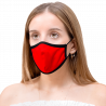 Mascarilla algodón orgánico reversible mediana rojo y negra homologada con protección +90% personalizada