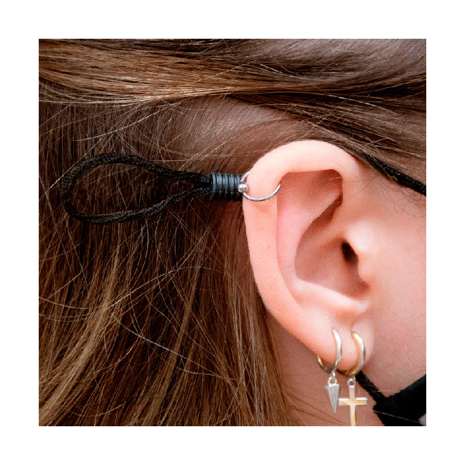 Mascarilla algodón orgánico reversible pequeña dinos grey y planets black homologada con protección +90%