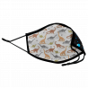 Mascarilla algodón orgánico reversible pequeña dinos grey y planets black homologada con protección +90%