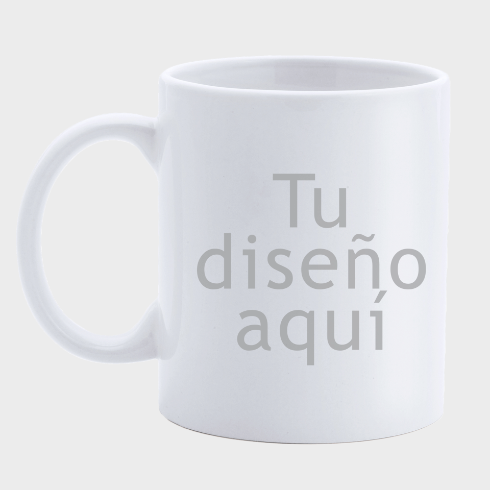 Taza de cerámica blanca personalizada