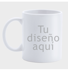 Taza de cerámica blanca personalizada