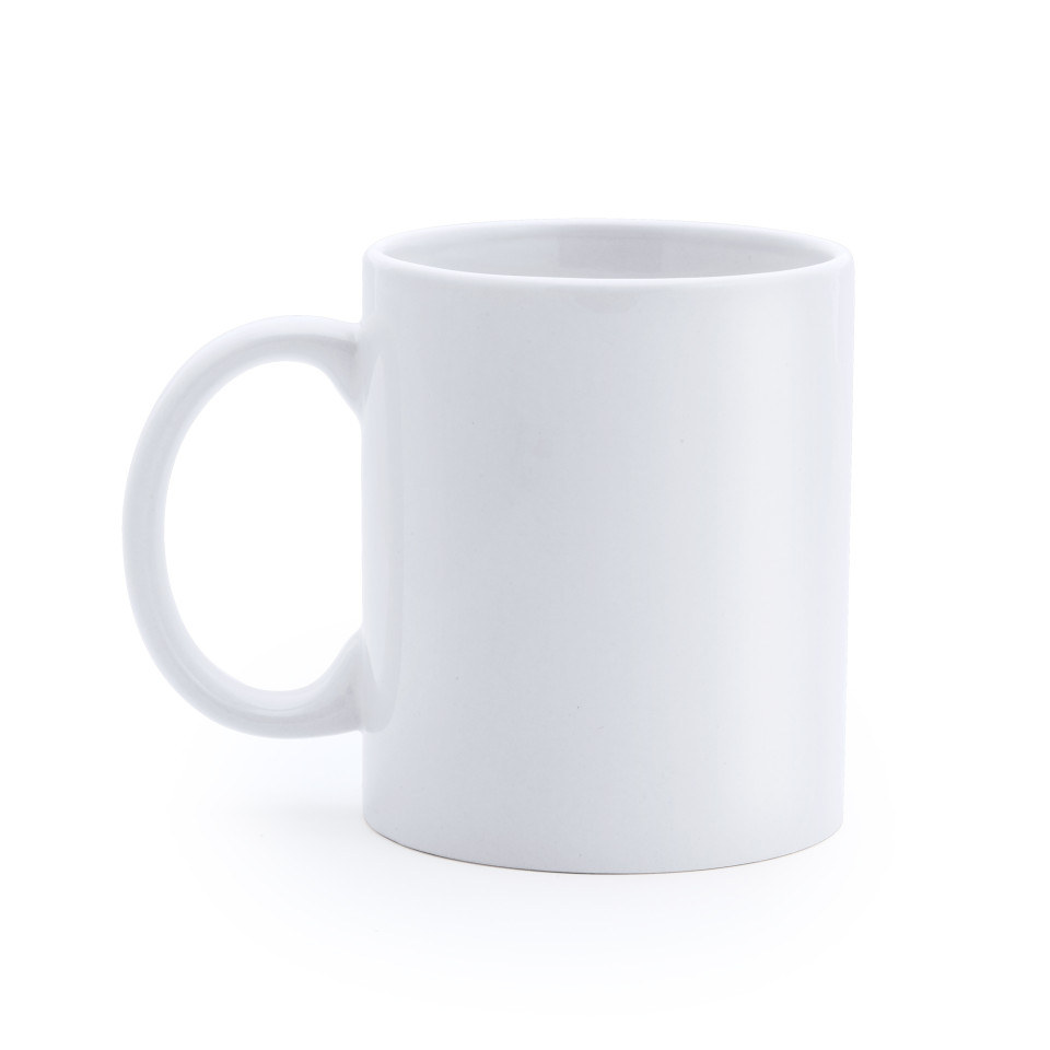 Taza de cerámica blanca personalizada