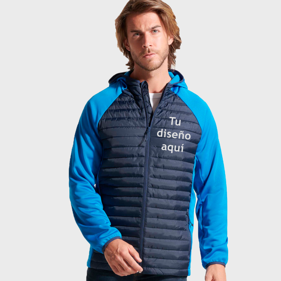 Chaqueta plumón bicolor personalizada