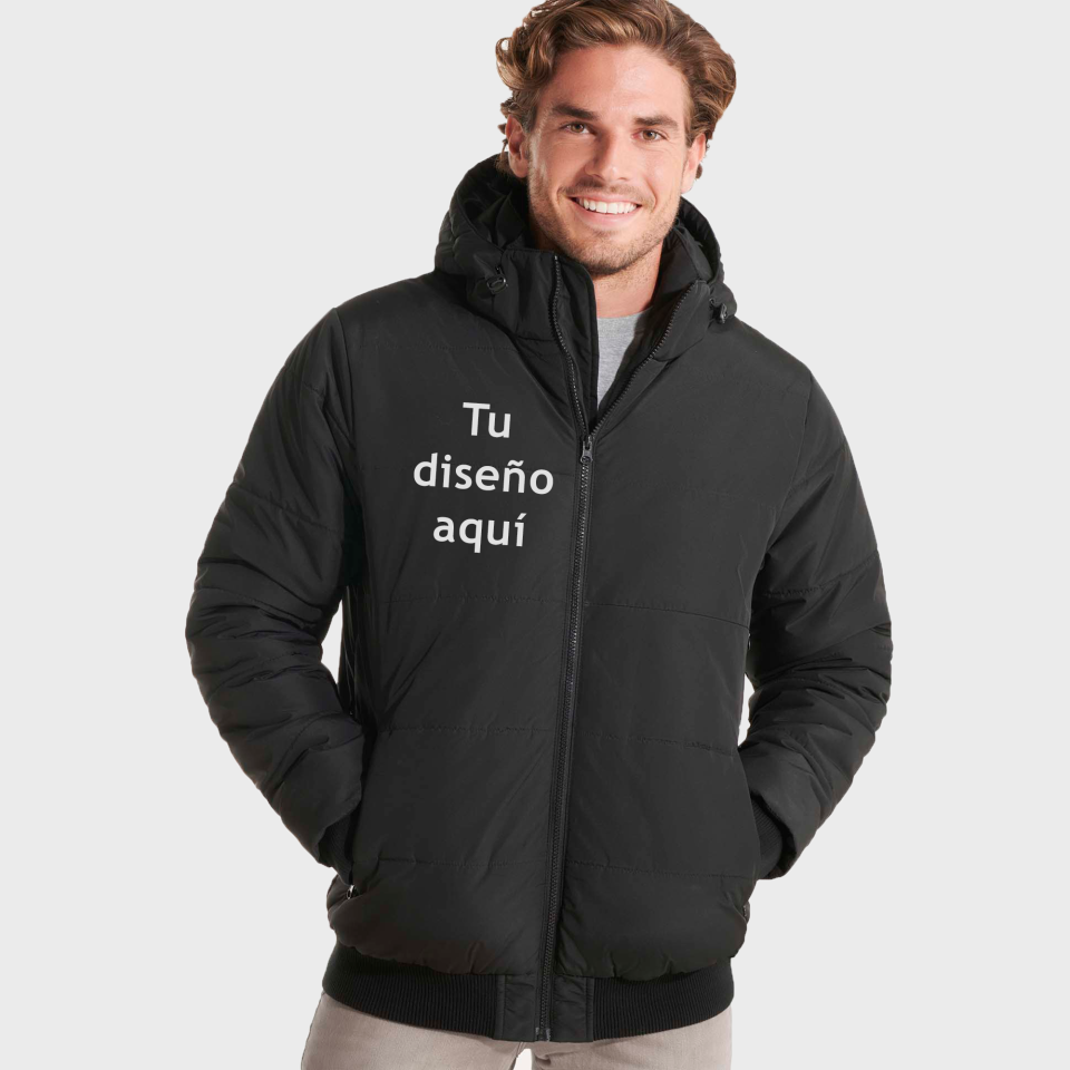 Chaqueta acolchada repelente al agua personalizada
