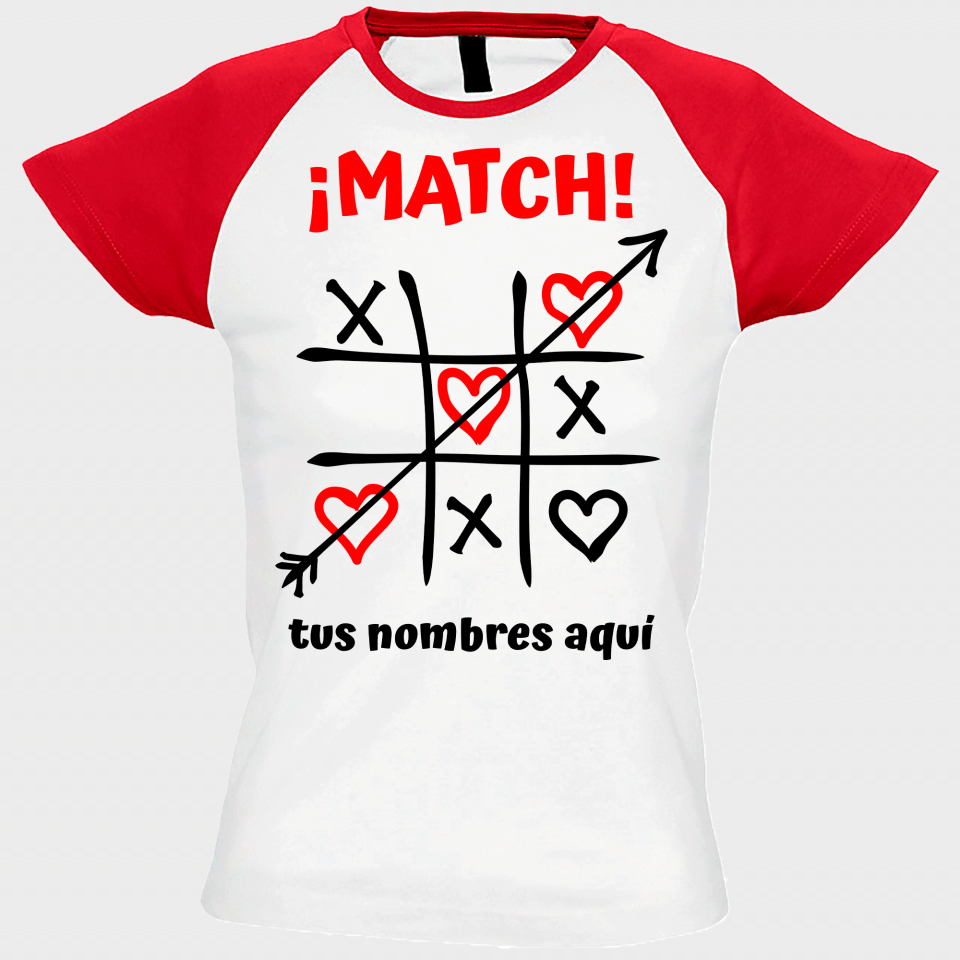 Camiseta mujer para San Valentín diseño match personalizable