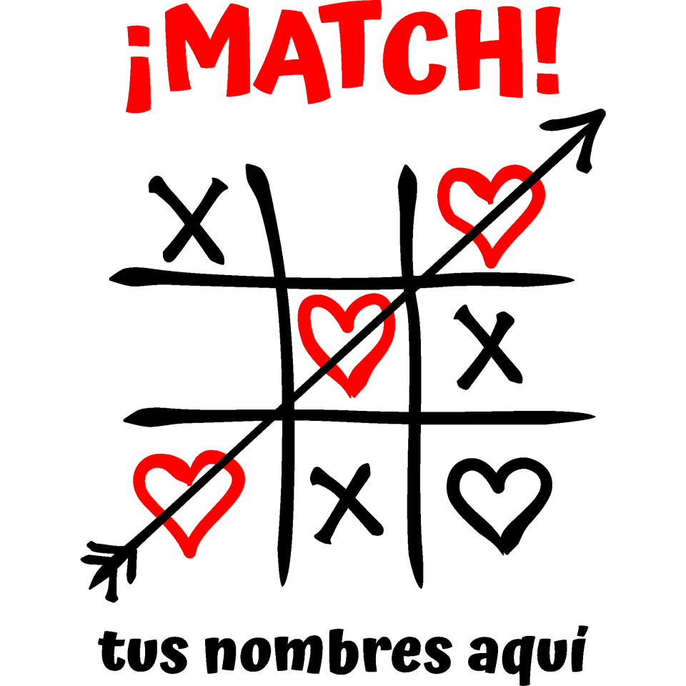 Camiseta mujer para San Valentín diseño match personalizable