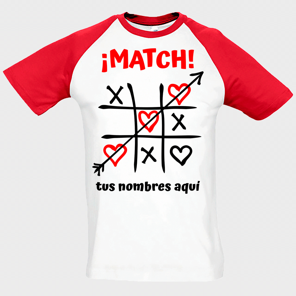 Camiseta unisex para San Valentín diseño match personalizable