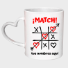Taza corazón para San Valentín diseño match personalizable