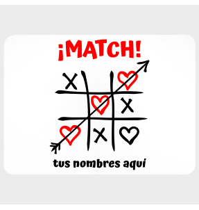 Mantel individual con base corcho para San Valentín diseño match personalizable