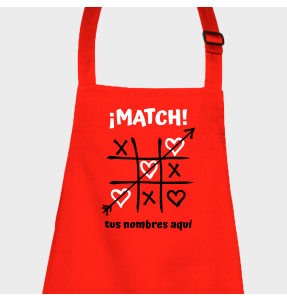 Delantal para San Valentín diseño match personalizable