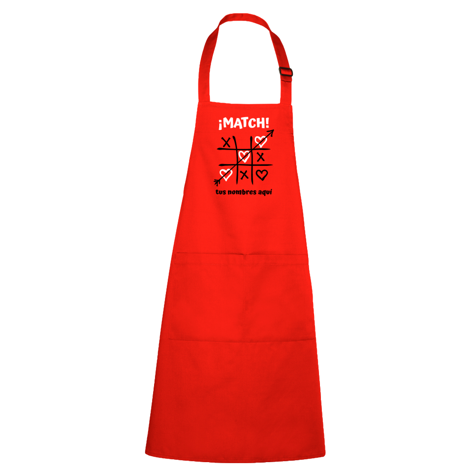 Delantal para San Valentín diseño match personalizable