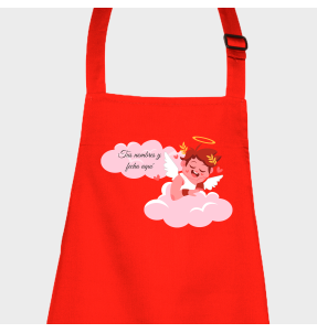 Delantal para San Valentín diseño cupido personalizable