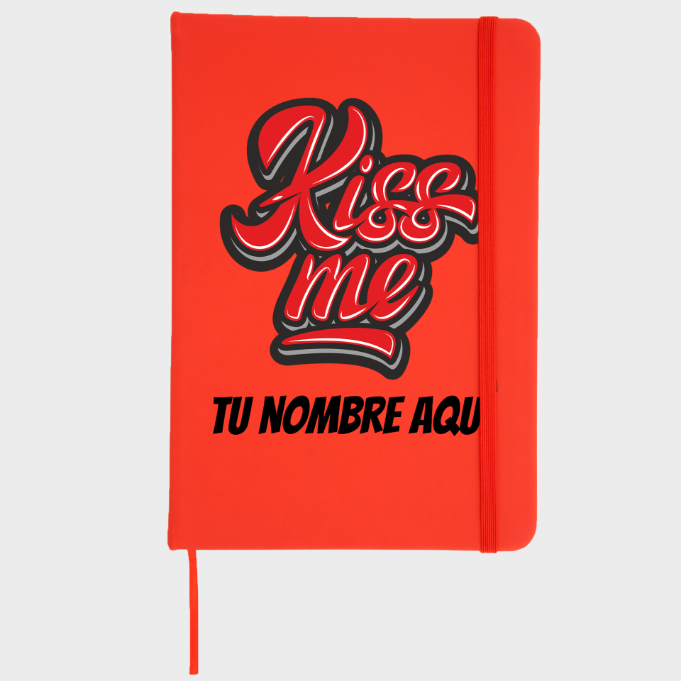 Bloc de notas para San Valentín diseño kiss me personalizable