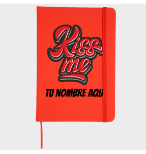 Bloc de notas para San Valentín diseño kiss me personalizable