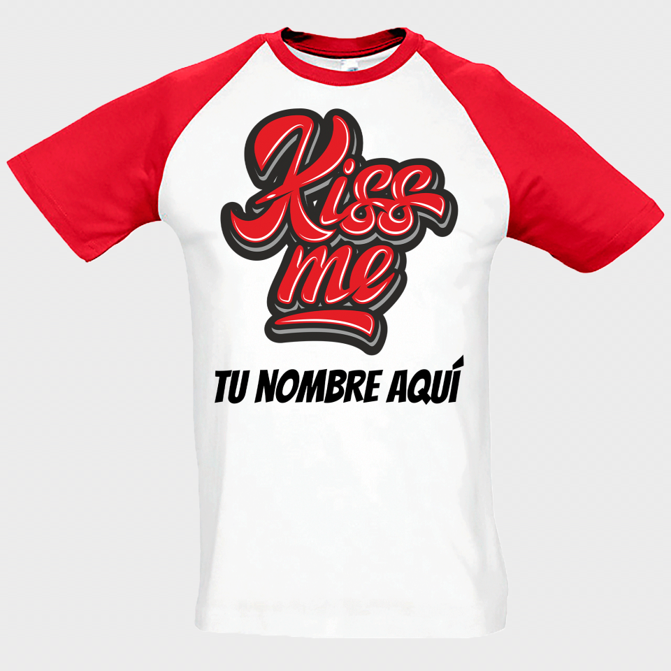 Camiseta unisex para San Valentín diseño kiss me personalizable
