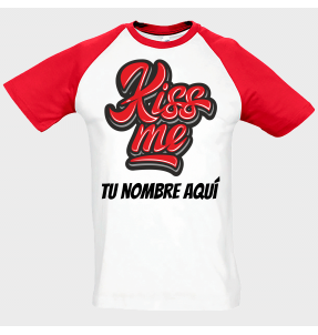 Camiseta unisex para San Valentín diseño kiss me personalizable
