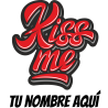 Delantal para San Valentín diseño kiss me personalizable