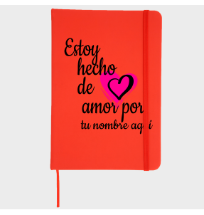 Bloc de notas para San Valentín diseño hecho de amor personalizable