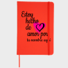 Bloc de notas para San Valentín diseño hecho de amor personalizable
