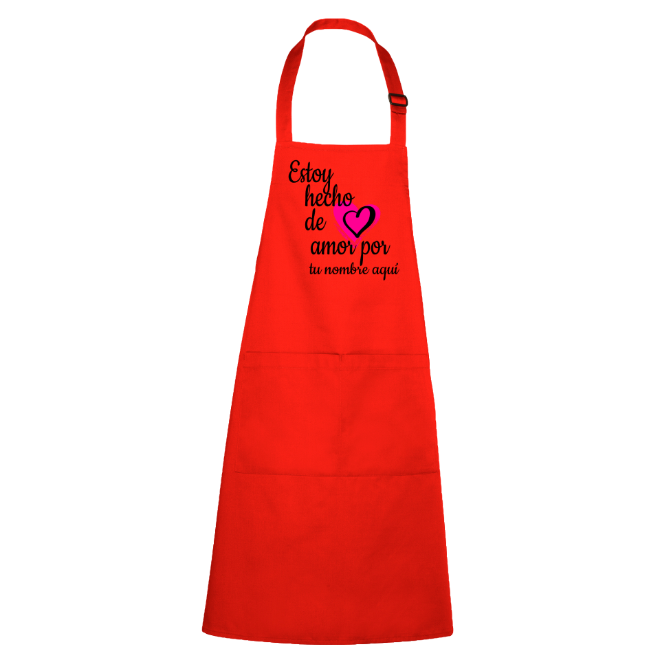 Delantal para San Valentín diseño hecho de amor personalizable
