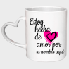 Taza corazón para San Valentín diseño hecha de amor personalizable