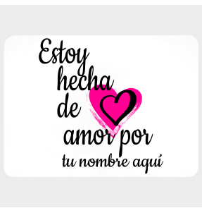 Mantel individual con base corcho para San Valentín diseño hecha de amor personalizable