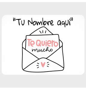 Mantel individual con base corcho para San Valentín diseño te quiero mucho personalizable