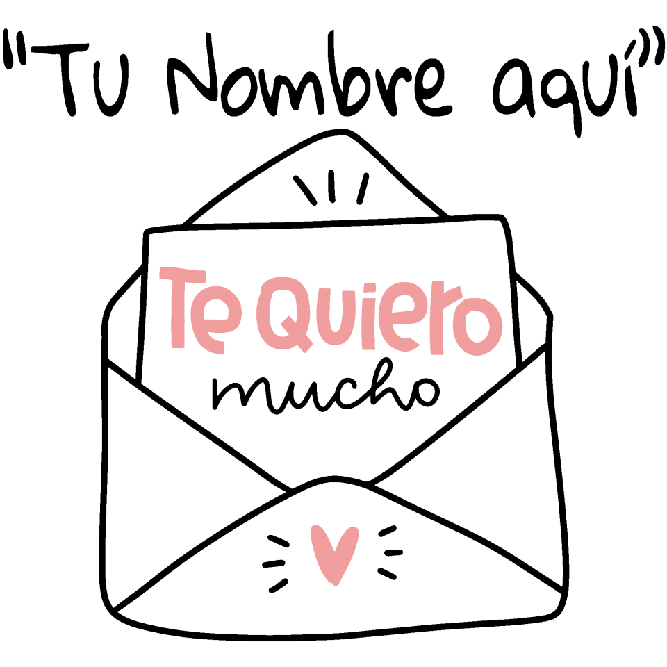 Mantel individual con base corcho para San Valentín diseño te quiero mucho personalizable