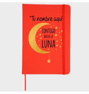 Bloc de notas para San Valentín diseño hasta la luna personalizable