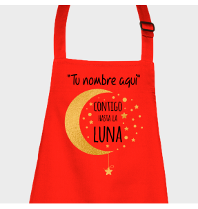 Delantal para San Valentín diseño hasta la luna personalizable