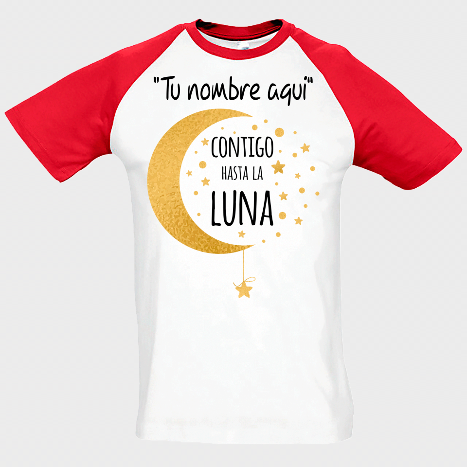 Camiseta unisex para San Valentín diseño hasta la luna personalizable