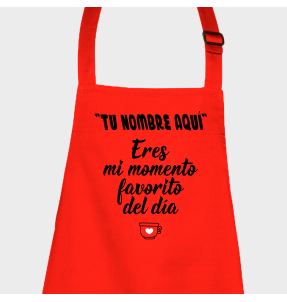 Delantal para San Valentín diseño momento favorito personalizable