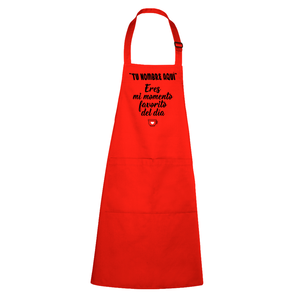 Delantal para San Valentín diseño momento favorito personalizable
