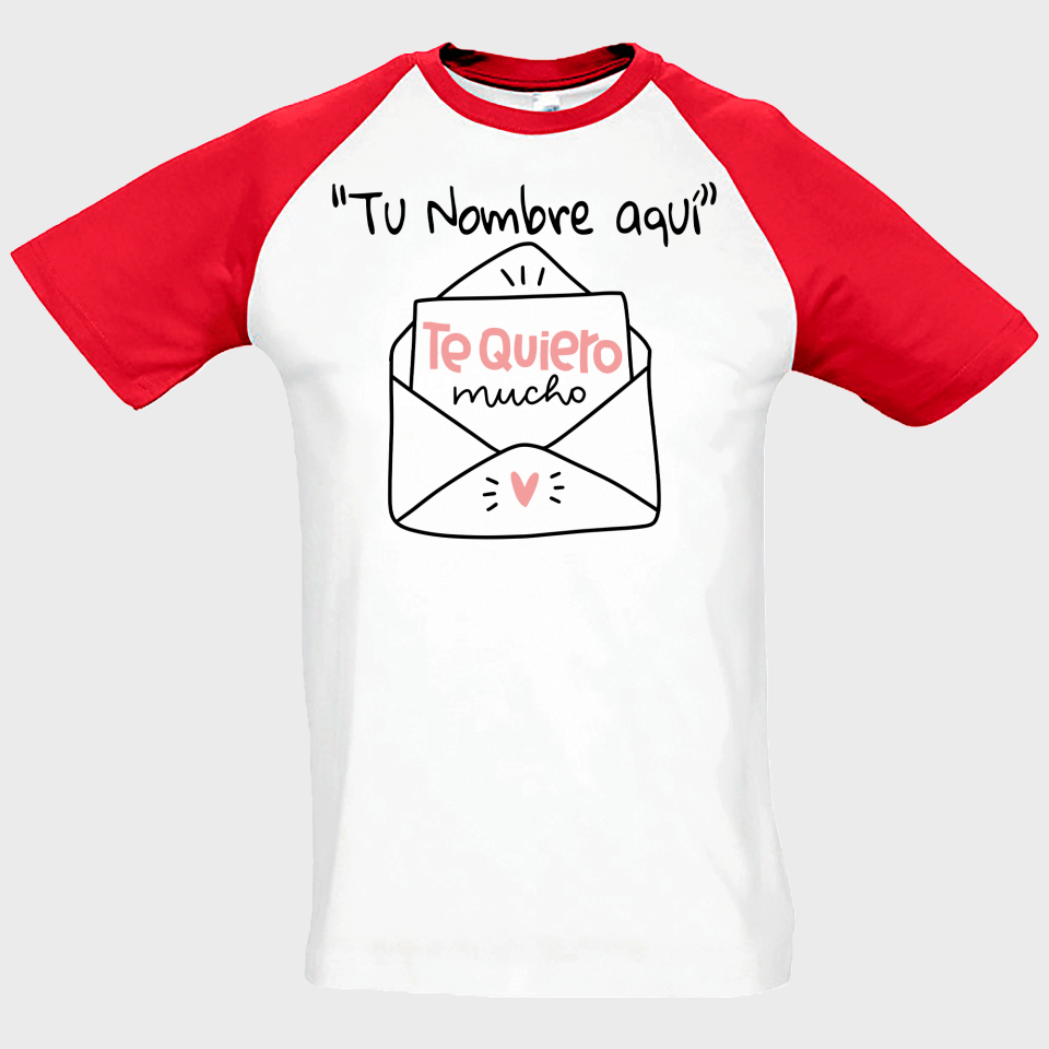 Camiseta unisex para San Valentín diseño te quiero mucho personalizable