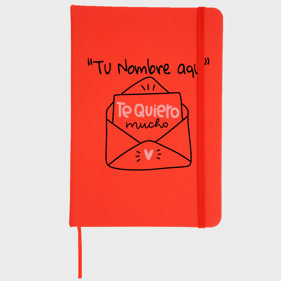 Bloc de notas para San Valentín diseño te quiero mucho personalizable