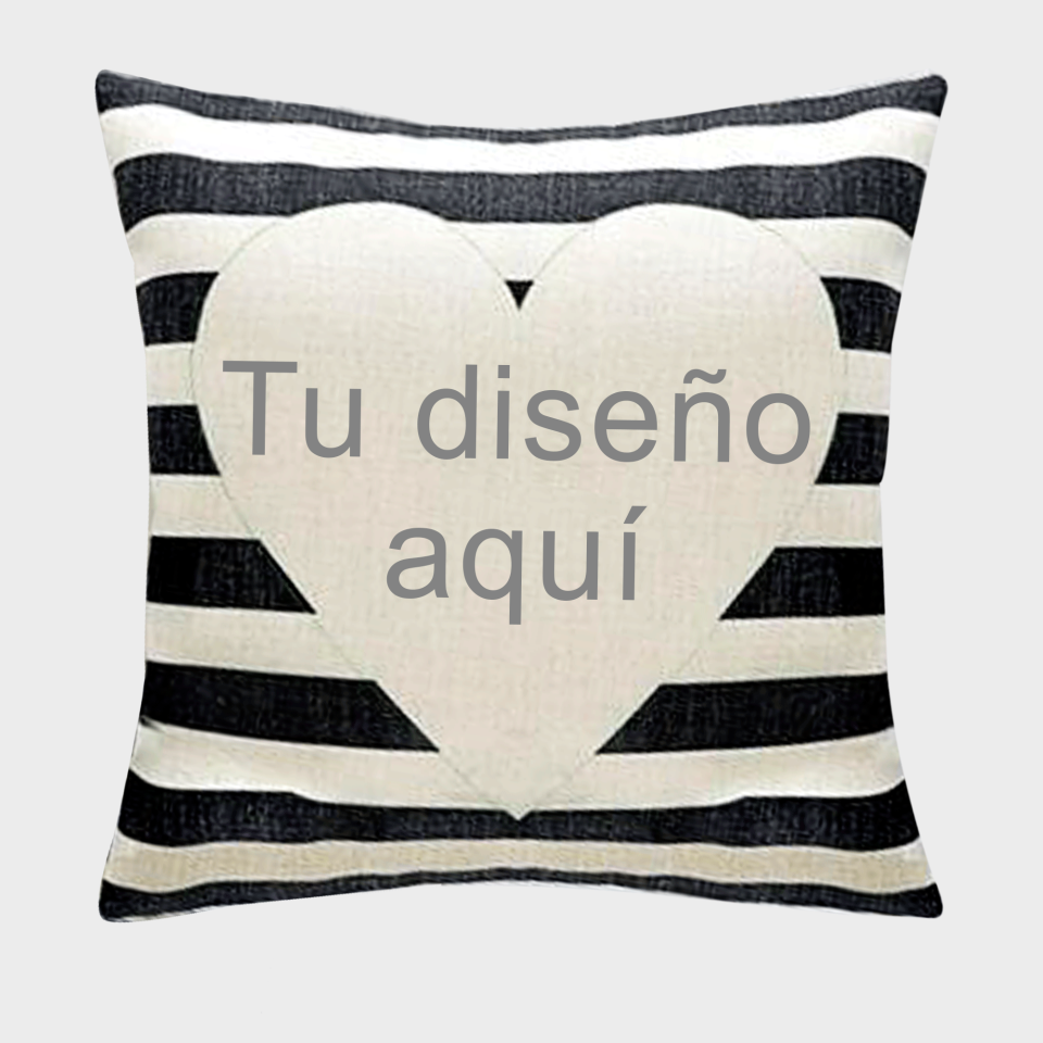 Cojín cuadrado diseño corazón personalizable