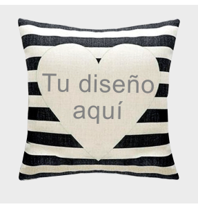 Cojín cuadrado diseño corazón personalizable