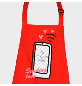 Delantal para San Valentín diseño sending love personalizable