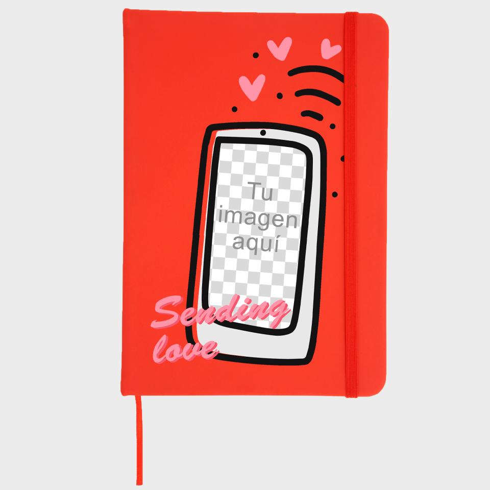 Bloc de notas para San Valentín diseño sending love personalizable