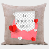 Cojín tacto cuero para San Valentín diseño sobre personalizable