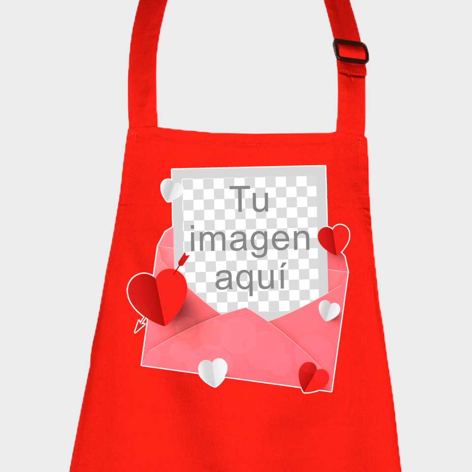 Delantal para San Valentín diseño sobre personalizable