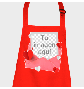 Delantal para San Valentín diseño sobre personalizable