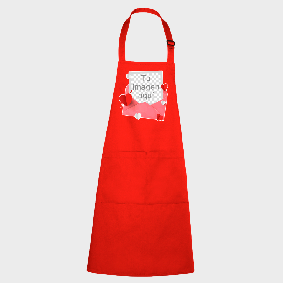 Delantal para San Valentín diseño sobre personalizable