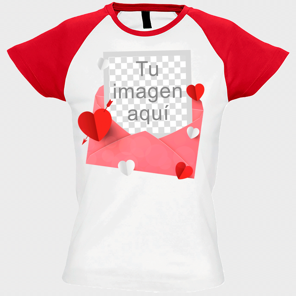 Camiseta mujer para San Valentín diseño sobre personalizable