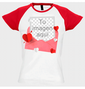 Camiseta mujer para San Valentín diseño sobre personalizable
