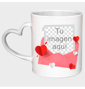 Taza corazón para San Valentín diseño sobre personalizable