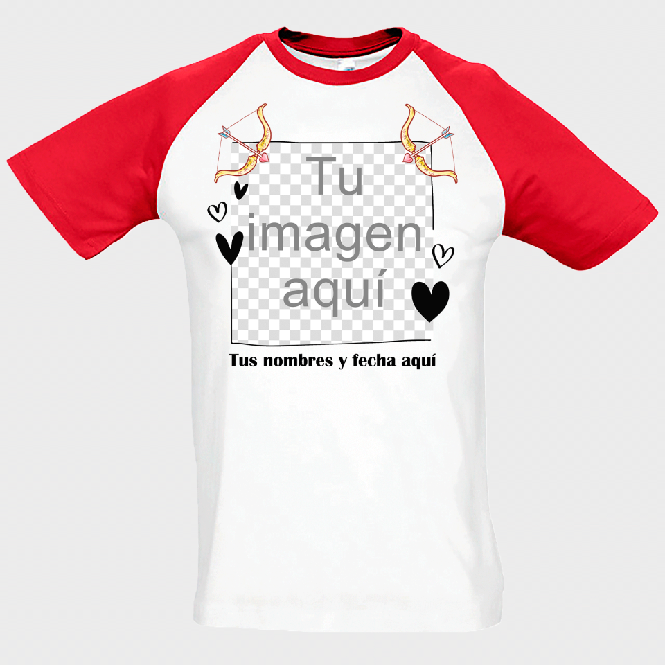 Camiseta unisex para San Valentín diseño flechas cupido personalizable